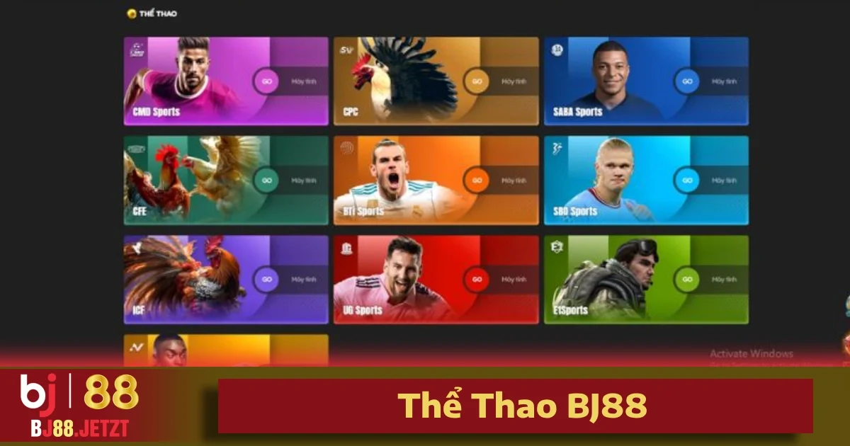 Thể Thao BJ88 1 Thể thao BJ88 nổi bật với sự đa dạng về các môn thể thao, phù hợp với mọi sở thích và đam mê của người chơi